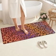 thumbnail image 4 of Orange and Purple Of Leopard Print Bathroom Rugs Mat,Non Slip Microfiber Bathroom Rug,Rubber Backing,Soft Bathroom Mats for Bathroom Floor,Tub and Shower,60x24in(150x60cm), 4 of 5