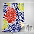 thumbnail image 5 of Waterproof Shower Curtain - Abstract Flowers Texture Painting Bathroom Curtains with Hooks,Modern Seamless Firework Bathtub Curtain for Shower Stall,72x72 Inch, 5 of 6