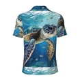 thumbnail image 4 of Rocae Watercolor Turtle for Men's Short Sleeve Polo Shirt, Quick Drying Performance Moisture Wicking Sports Men's Golf Shirt Small, 4 of 9