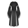 thumbnail image 3 of qolati Womens Medieval Renaissance Dresses Victorians Vintage Retro Long Dress Halloween Costumes Gothic Gown for Party, Evening, Prom, 3 of 3