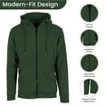 thumbnail image 2 of 4-Piece Men's Fleece-Lined Full Zip Hoodie & Jogger 2-Piece Sets (4Piece = 2Full Sets), 2 of 5
