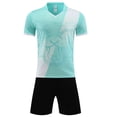 thumbnail image 6 of Vornjynx Boys Outfit Sets 2 Piece Graphic Crew Neck T-Shirt and Shorts Kids Summer Football Outdoor Activewear Blue Size 11, 6 of 6