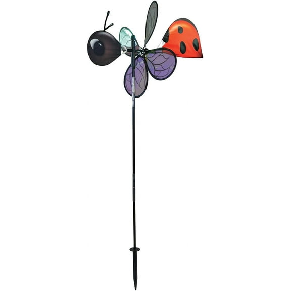 In the Breeze 2618 — Pivoting Ladybug Spinner — Colorful, Fun Wind Spinner and Wind Direction Indicator