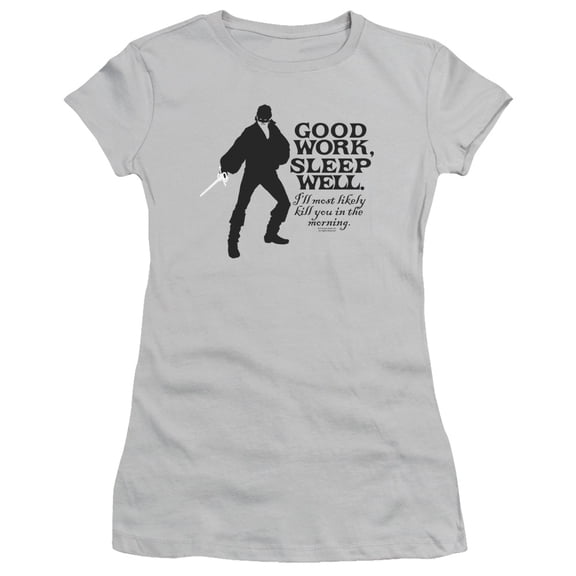 Princess Bride Good Work Junior Women's T-Shirt Sheer Silver