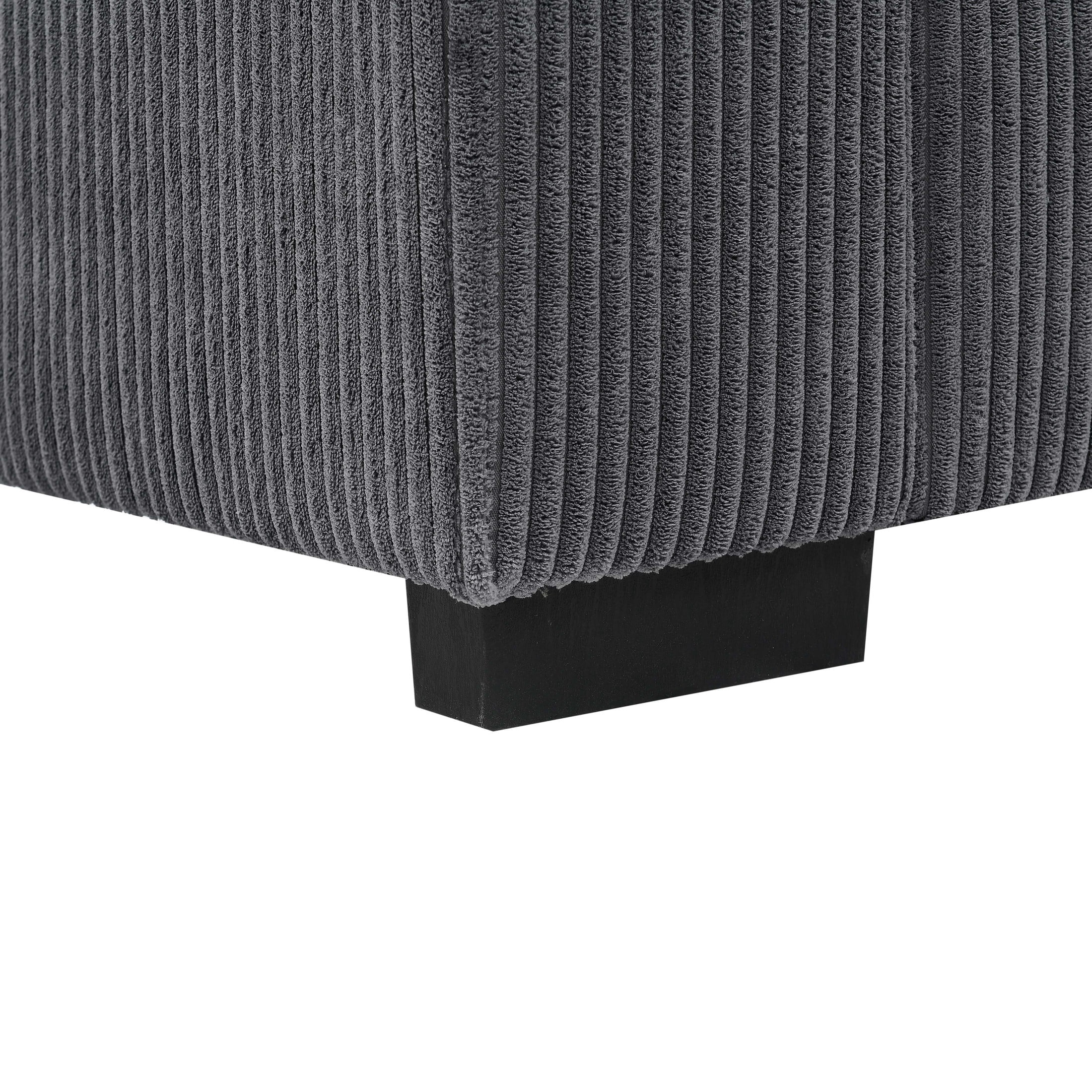 Aukfa 89" Corduroy Sofa, Comfy 3 Seater Couch for Living Room, Small Space, Apartment, Gray