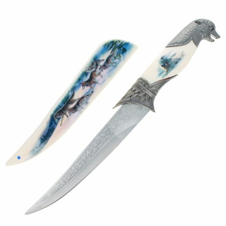 14 Inch Ornamental Wolf Dagger Decorative Collectors Knife Outdoor (The Best Deer Hunting Knife)