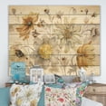 thumbnail image 2 of Designart 'Fields of Gold Flower Watercolor VII' Traditional Print on Natural Pine Wood, 2 of 3