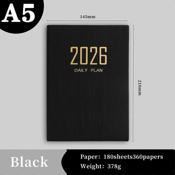 A5 Planner Notebook: Jan. 2026 - Dec. 2026 Weekly & Monthly Planner - Agenda Journal - A5 Daily Schedule Notebook with PU Cover - Weekly Goal Calendar