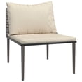 thumbnail image 3 of vidaXL 3 Piece Garden Lounge Set with Cushions Grey Poly Rattan, 3 of 5