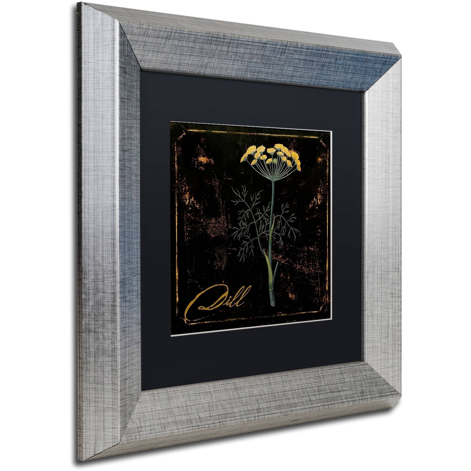 Trademark Fine Art "Black Gold Herbs I" Canvas Art by Color Bakery Black Matte, Silver Frame