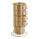 thumbnail image 1 of Juego de 4 tazas de café apilables de acero inoxidable con soporte, tazas de té, café con leche, café expreso, para pícnic y desayuno, 1 of 9