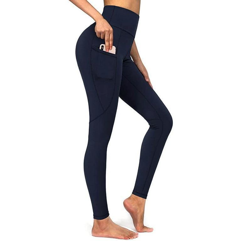 YWDJ Leggings for Women Plus Size Tummy Control Women Print Workout  Leggings Fitness Sports Running Yoga Athletic Pants Navy L 