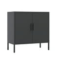 thumbnail image 4 of Tcbosik Metal Storage Cabinet, Small Buffet Cabinet with Adjustable Shelves, Coffee Bar Cabinet with 2 Doors, Console Cabinet for Entryway, Kitchen, Living Room, Black, 4 of 7