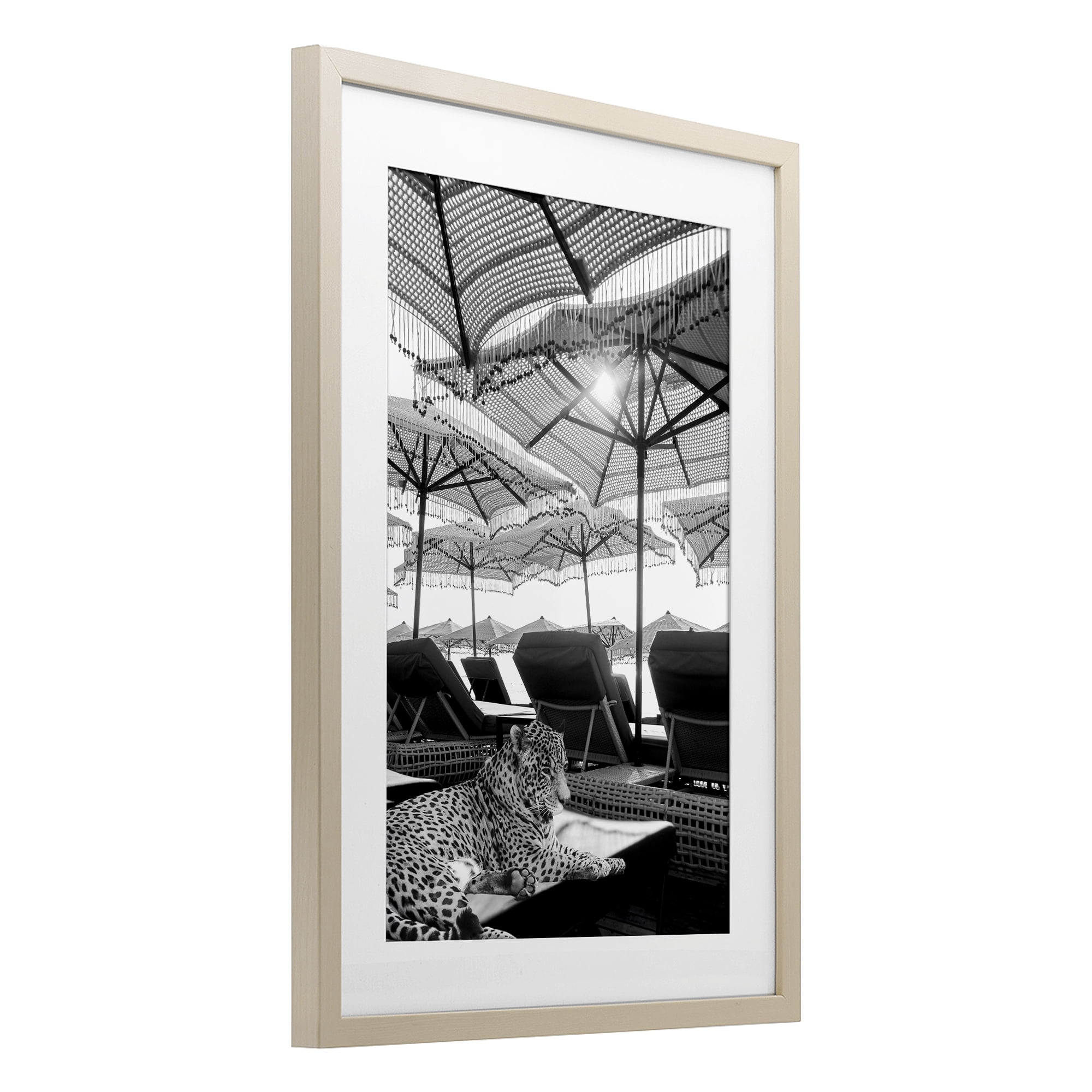 Stupell Industries Leopard On Tropical Vacation Birch Framed Print Under Glass, design by Grotto Studios