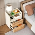 thumbnail image 7 of Finmind 2-Drawer Nightstand, Bedroom Wooden Table with Tempered Glass, Large Side End Stand, 7 of 7