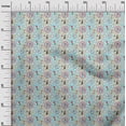 thumbnail image 3 of oneOone Cotton Poplin Aqua Blue Fabric Circus Sewing Fabric By The Yard Printed Diy Clothing Sewing Supplies 56 Inch Wide-aB, 3 of 5