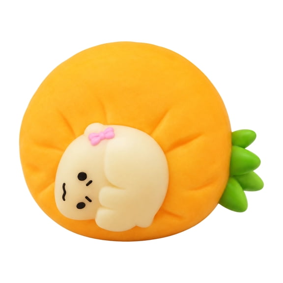 Orange Squishy Toy, Cute Tangerine Stress Ball with Cream Character on Top, Slow Rising Squeeze Fidget Toy, Stress Relief Sensory Toy for Kids Adults, Fruit Desk Decor Gift