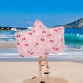 thumbnail image 2 of Yayeee Kids Hooded Towel with Hand Pockets Beach Soft Absorbent Bath Wrap 50 x 23.5 inch, Pink Cute Cherry Pattern, 2 of 5