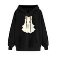 thumbnail image 4 of GaThRRgYP Chic Winter Sweatshirt Female,Women Long-sleeved Hooded Pocket Halloween Printed Casual Loose Sweatshirt Black XXXL, 4 of 4