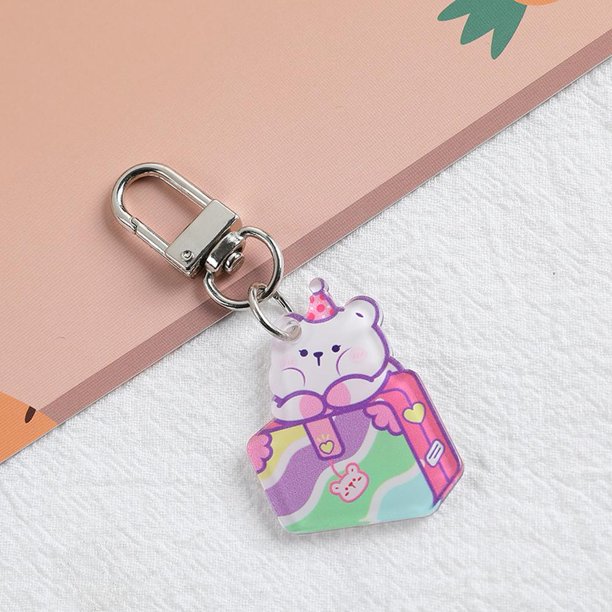 Llavero Colgante de acrílico de dibujos animados Cartera coreana Mochila Llavero Llavero (C)