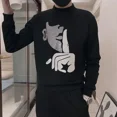 thumbnail image 3 of Sudadera para hombre, ropa masculina con gráfico de diamantes, jersey de cuello medio, camiseta sin capucha, camiseta superior S, invierno, alta calidad, lujo, nuevo en, 3 of 5