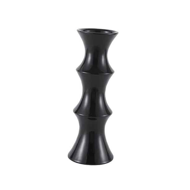 Jarrón de flores de porcelana, maceta, arreglo floral para mesa de cafetería. negro