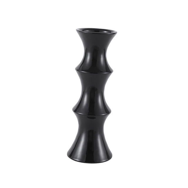 Jarrón decorativo de estilo chino con arreglo floral para repisa de oficina y fiesta. negro