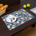 thumbnail image 2 of Placemat, Pioneer Flower Floral Print Pattern Place Mats Table Mat Set Of 2, PVC Washable Placemats for Party Kitchen Dining Decoration, 18x12 Inch, Fade Resistant, 2 of 6