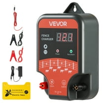 VEVOR Electric Fence Charger, 10kV 3J, AC DC Electric Fence Energizer with LED Indicator, 1.86 Miles Range, Powerful Plug-in Fences Charger, Prevents Wild Animals Intrusion for Livestock Poultry