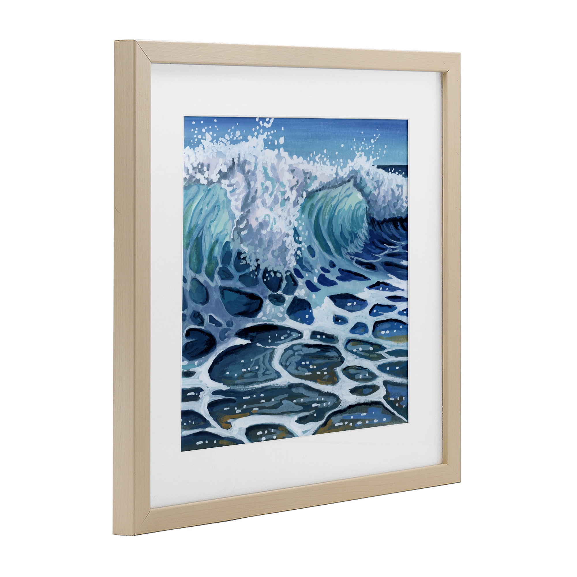 Stupell Industries Strong Crashing Waves on Beach Birch Framed Print Under Glass, design by Kate Jarvik Birch