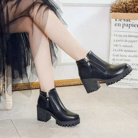 

AXXD High-Heels Mid Mid-Calf Boots Girl Ladies Ankle Boots For Women Steel Toe Shoes For Women Christmas Booties Over-the-Knee 2022 Comfort Boots For Reduced Price