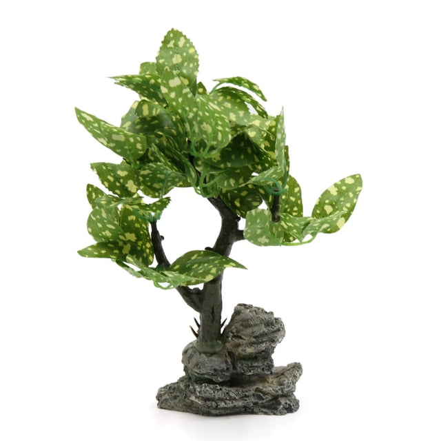 Árbol de plástico verde para acuario, tanque Betta, pecera, adorno de planta decorativa