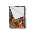 thumbnail image 2 of Fantasy Soft Flannel Fleece Throw Blanket, Vivid Colored Dreamy Environment with Water in Bedrocks Spring Scene Print, Cozy Plush for Indoor and Outdoor Use, 50" x 60", Tan Orange, by Ambesonne, 2 of 6