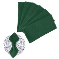 Uxcell 6-Pack Cloth Napkins, 17" x 17" Cotton Linen Fall Napkins, Washable Dinner Napkins for Wedding [Dark Green]