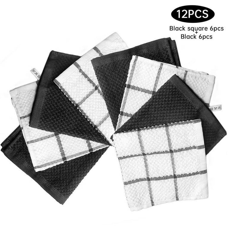 100% Ring Spun Kitchen Towels Rugged Grey Pack of 6 -15 x 25 Inches, C