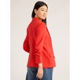 thumbnail image 2 of Scoop Women's and Women’s Plus Relaxed Ultimate ScubaKnit Blazer with Scrunch Sleeves, Sizes XS-4X, 2 of 5