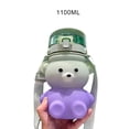 thumbnail image 3 of Inteprter Botella de agua Pajita Animal portátil A prueba de fugas Drinkware Office School Pop Up Taza para beber Hebilla desmontable Almacenamiento y organización del hogar 1100ML Verde, 3 of 6