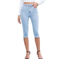 thumbnail image 5 of Women Jeans Trendy High Waisted Slim Fit Stretch Denim Jeans Light Blue S, 5 of 9