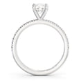 thumbnail image 3 of Faux Jewel 1.2 Ct Round Cut Moissanite Ring - 14K White Gold Plated Engagement Ring for Women's - Dainty Solitaire with Accent - Perfect Proposal Ring for Her - Party Wear Moissanite Rings, 3 of 4