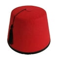 thumbnail image 1 of Felt Moroccan Red Fez Hat Turkish Hat For Men With Black Tassels Tarboosh Hat Pasha Fez Egyptian Fez Cap Costume Hat Banmo, 1 of 5