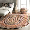 thumbnail image 2 of nuLOOM Aleen Braided Cotton/ Jute Rug, 3' x 5' Oval, Multi, 2 of 4