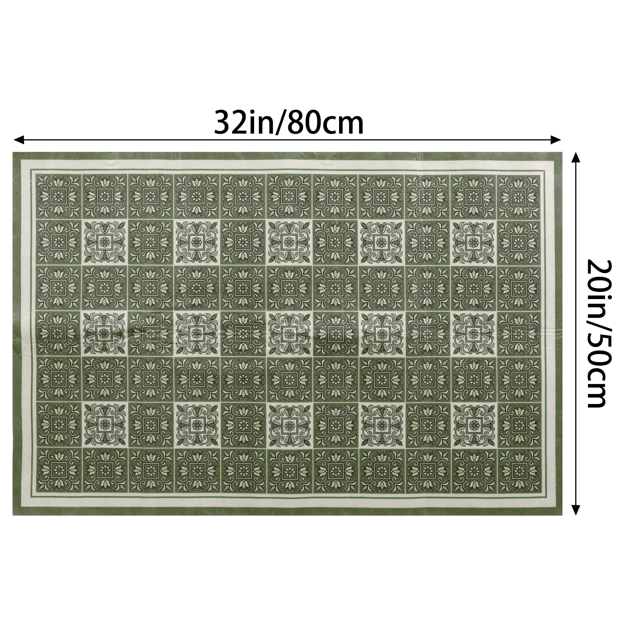 Unique Bargains Kitchen Rugs Large Anti-Slip Foot Wipe Mat No Washing Mat Green 20"x32"