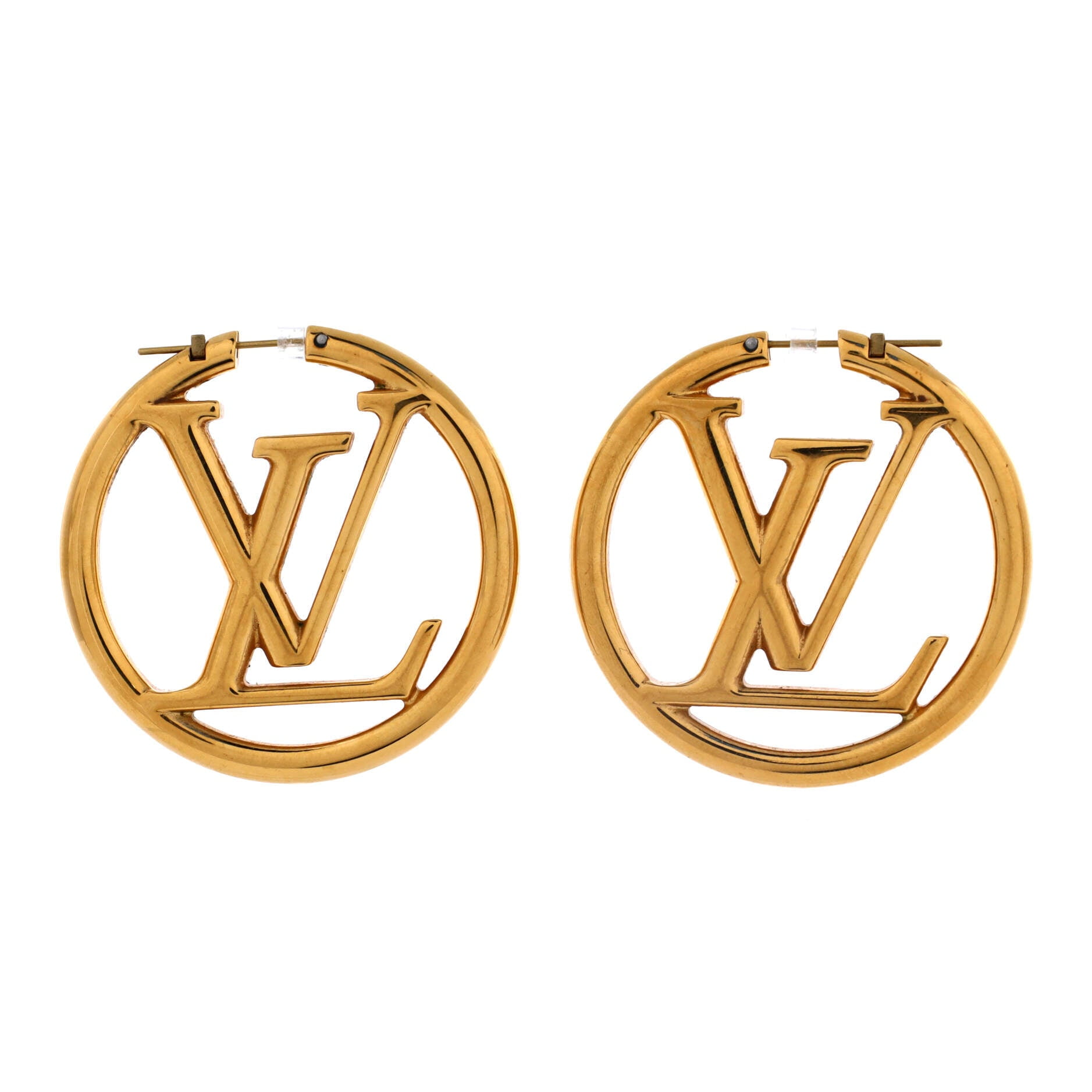 Louise Hoop Earrings Metal GM By Rebag