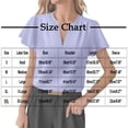 thumbnail image 3 of biudgviw Blouses for Women Dressy Casual Work Tunic Shirts Elegant Ruffle Short Sleeve Tops V Neck Loose Fit T-Shirt, 3 of 6