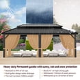 thumbnail image 2 of COBIZI 12x20ft Hardtop Gazebo Galvanized Steel Double Roof Permanent Hardtop Gazebo Aluminum Metal Gazebos with Netting and Curtain Aluminum Frame Gazebos for Deck,Lawns and Backyard,Brown(Upgraded), 2 of 14