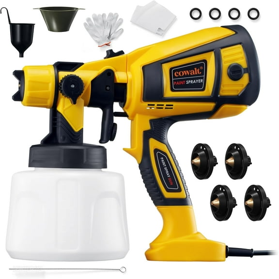 Cowalt Paint Sprayer 1000W Powerful HVLP Spray Gun Electric Perfect for House Painting, Furniture, Cabinets, Walls, Doors, Fences 4 Nozzles for Precise Finish Easy to Clean
