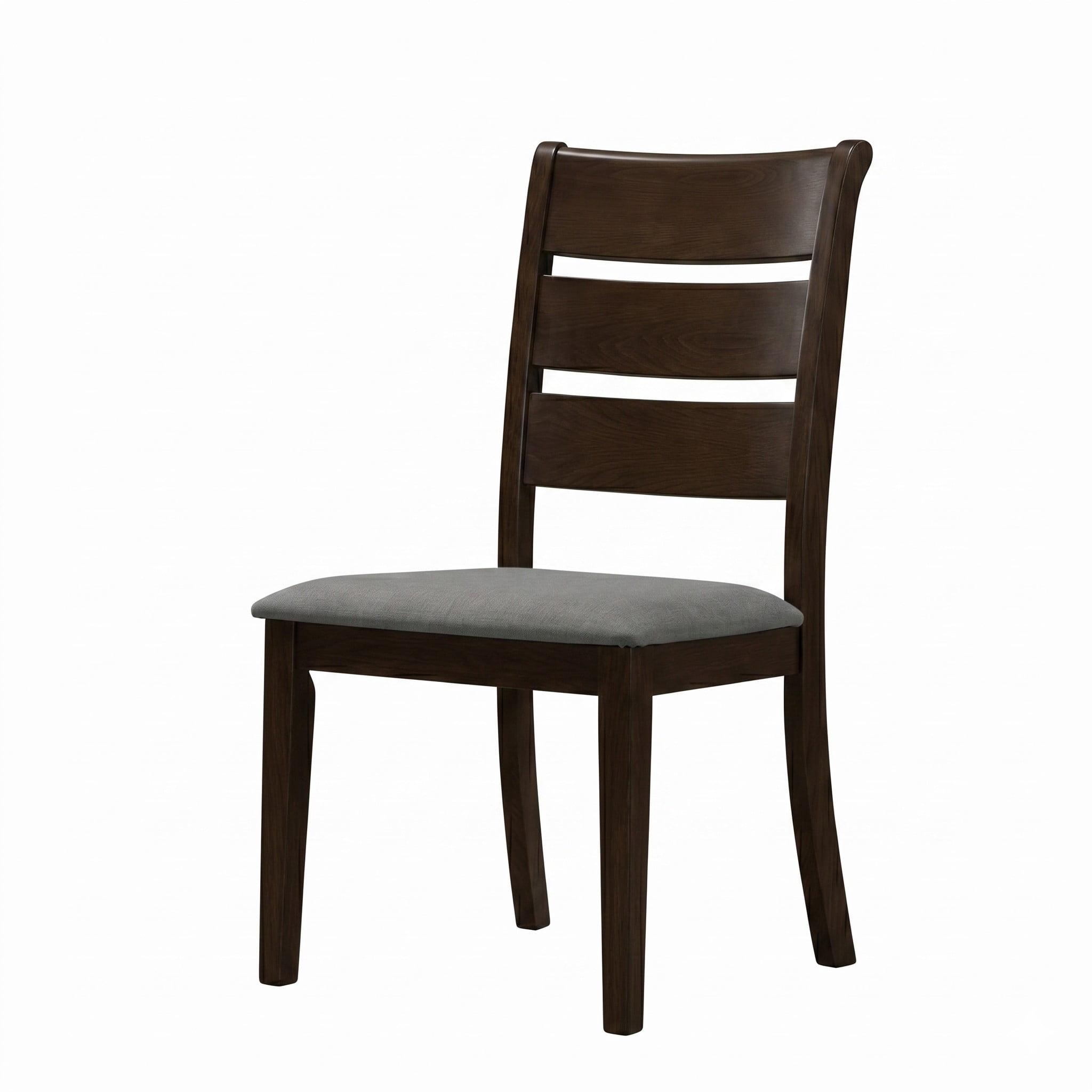 Home Design Talon 7-Piece Dining Set, Rectangular Table with Ladder-Back Cushioned Chairs, Trestle Base, Traditional, Brown