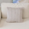 thumbnail image 4 of Pack of 2 pieces, double sided faux fur plush decoration Hug pillowcase sofa sofa bedroom with fuzzy stripes soft pillowcase cushion cover - apricot, 4 of 5