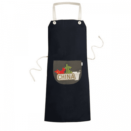 

China Map Brown China Town Apron Bib Sarong Cooking Baking Kitchen Pocket Pinafore
