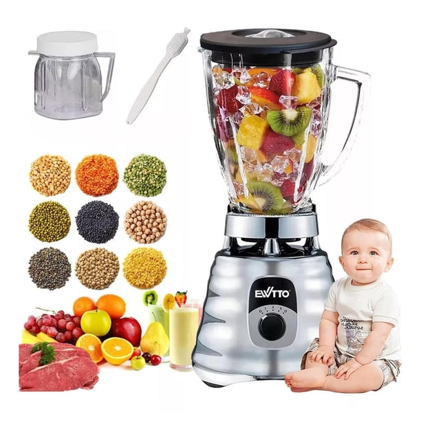 EWTTO Licuadora Profesional con 4 Velocidades,700W,Licuadora Miltifunción con Vaso de Vidrio 1.25L,